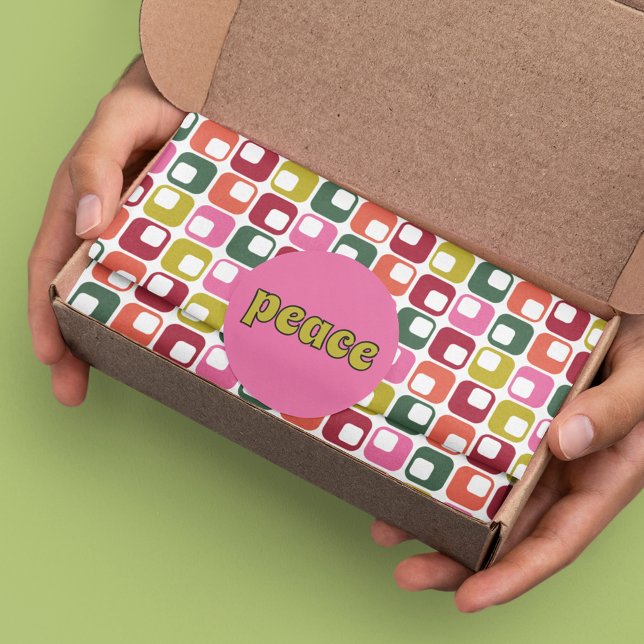 Bright Retro Squares Geometric Pattern Tissue Paper (Creator Uploaded)