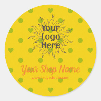 Bright Retro Summer Dots Round Sticker