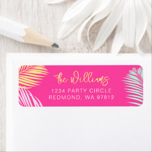 Bright Return Address Label   Pink Address Label