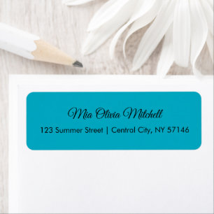 Bright Rich Sky Blue Custom Return Address Labels