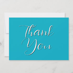 Bright Rich Sky Blue Thank You Card