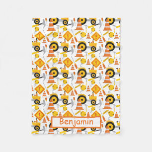 Bright Road Construction Yellow Equipment Childs Fleece Blanket
