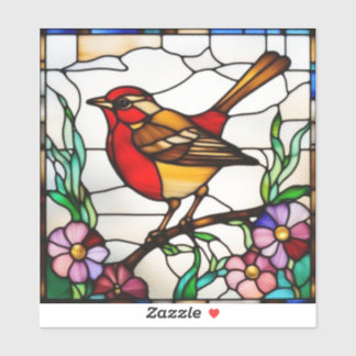Bright Robin in Stained Glass