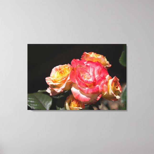 Bright Roses Bouquet Canvas Print (Front)