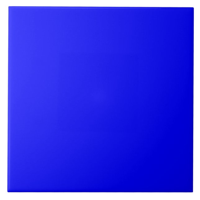 Bright Royal Blue Solid Trend Colour Background Tile (Front)