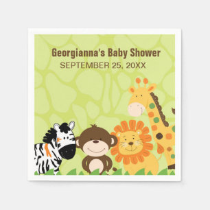 Bright Safari Animals Custom Napkin