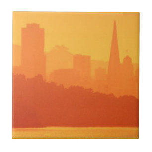 Bright San Francisco sunset. Tile