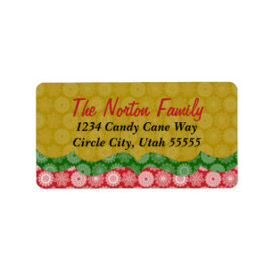 Bright Scallop Edge Snowflake Address Label