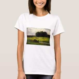 Bright Scene of Cattle near Stream - Edward Mitche T-Shirt