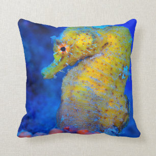 Bright Seahorse   Hippocampus Cushion