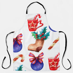 Bright, seamless New Year's pattern of candies, ba Apron