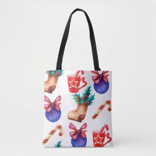 Bright, seamless New Year's pattern of candies, ba Tote Bag