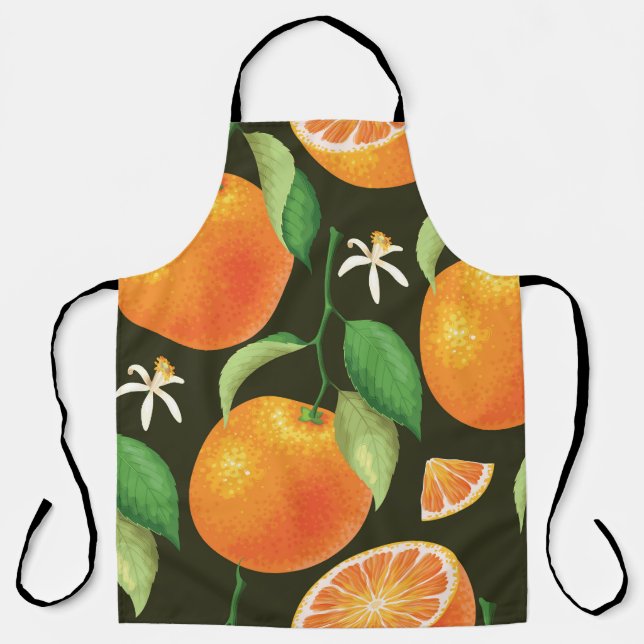 Bright seamless orange pattern design. apron (Front)