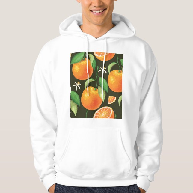 Bright seamless orange pattern design. hoodie (Front)