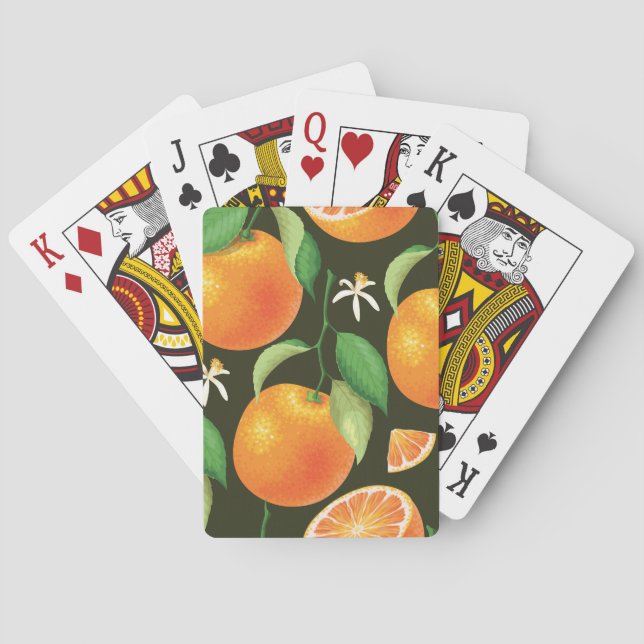 Bright seamless orange pattern design. playing cards (Back)