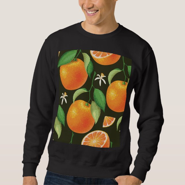 Bright seamless orange pattern design. sweatshirt (Front)