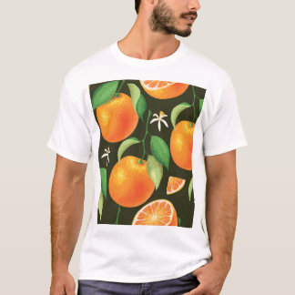Bright seamless orange pattern design. T-Shirt