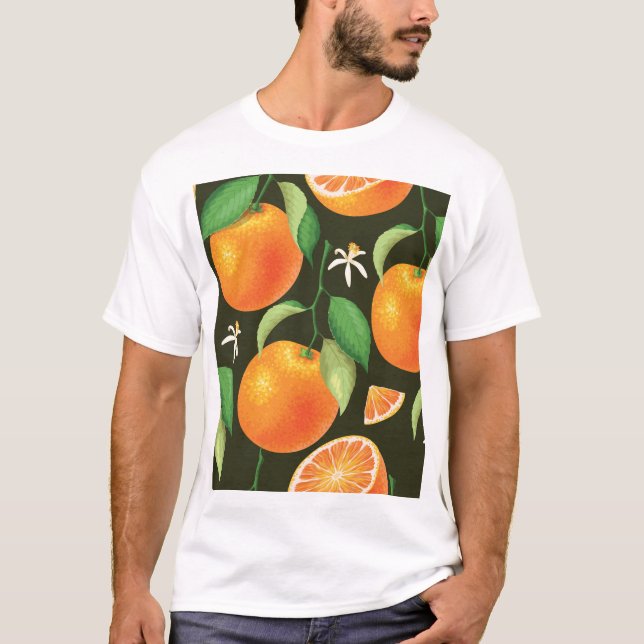 Bright seamless orange pattern design. T-Shirt (Front)