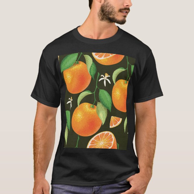 Bright seamless orange pattern design. T-Shirt (Front)