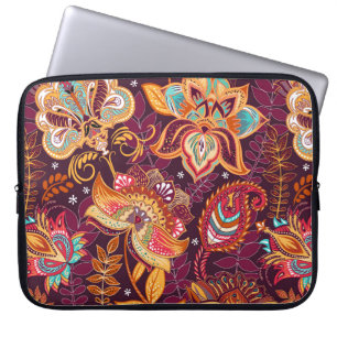 Bright seamless pattern in paisley style. Colourfu Laptop Sleeve