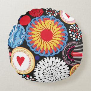 Bright seamless pattern of different round element cushion
