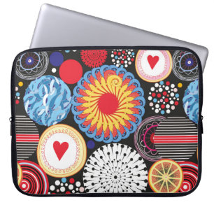 Bright seamless pattern of different round element laptop sleeve
