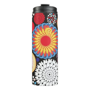 Bright seamless pattern of different round element thermal tumbler