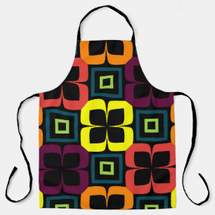 Bright seamless pattern with colorful flowers on a apron