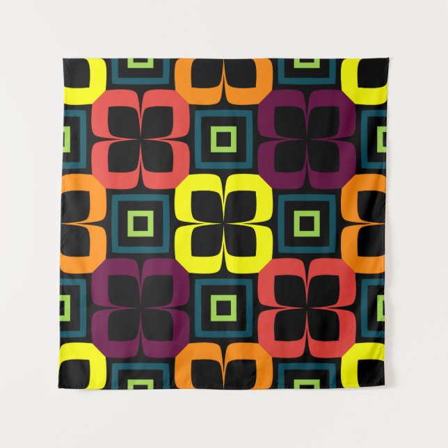 Bright seamless pattern with colorful flowers on a tapestry (Front)