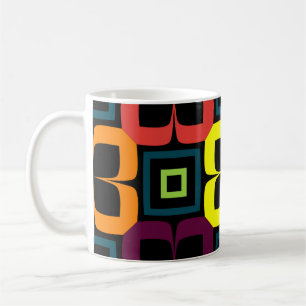 Bright seamless pattern with colourful flowers on coffee mug
