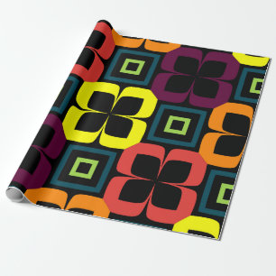 Bright seamless pattern with colourful flowers on wrapping paper