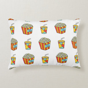 Bright seamless pattern with food for watching mov decorative cushion