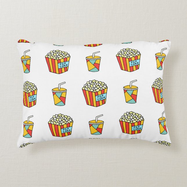 Bright seamless pattern with food for watching mov decorative cushion (Front)