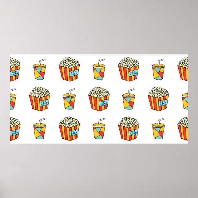 Bright seamless pattern with food for watching mov poster (Front)