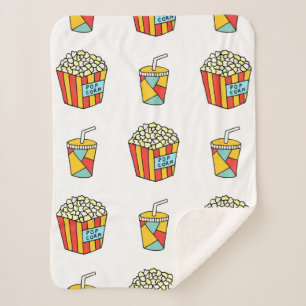 Bright seamless pattern with food for watching mov sherpa blanket