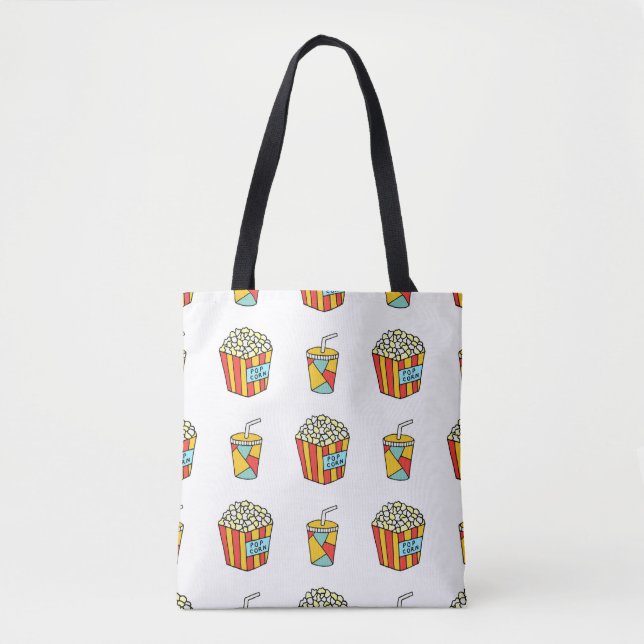 Bright seamless pattern with food for watching mov tote bag (Front)