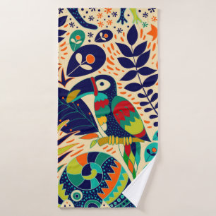 Bright seamless pattern. Yellow floral background. Bath Towel