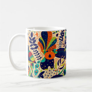 Bright seamless pattern. Yellow floral background. Coffee Mug