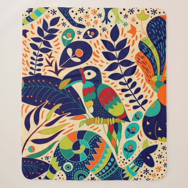Bright seamless pattern. Yellow floral background. Sherpa Blanket (Front)