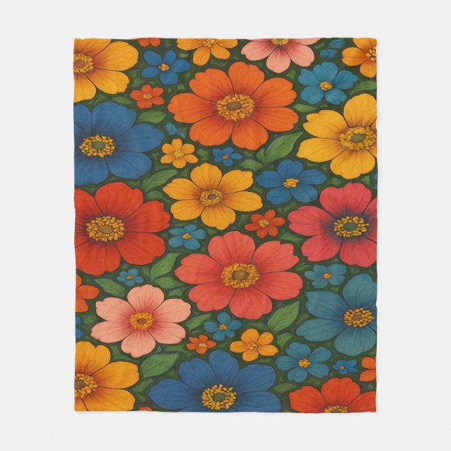 Bright Seamless Wildflower Pattern  Fleece Blanket (Front)