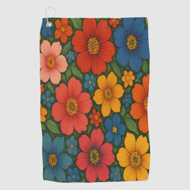 Bright Seamless Wildflower Pattern  Golf Towel (Front)