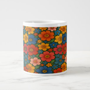 Bright Seamless Wildflower Pattern Large Coffee Mug