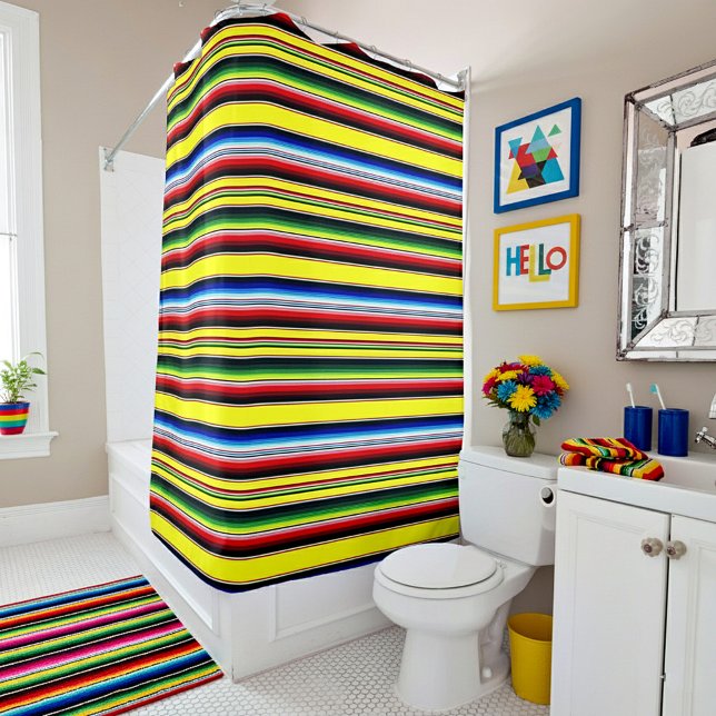 Bright serape stripes shower curtain (Creator Uploaded)
