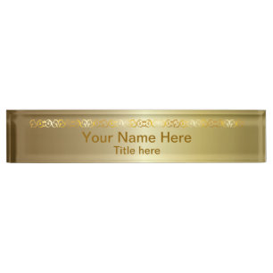 Bright Shiny Gold DIY Name and Title Nameplate