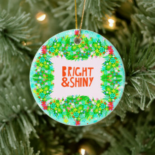 Bright & Shiny Wreath Ceramic Tree Decoration
