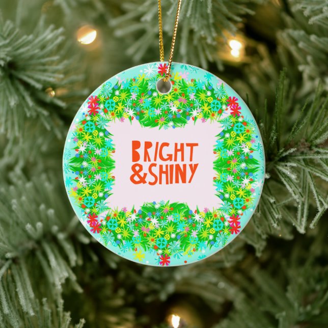 Bright & Shiny Wreath Ceramic Tree Decoration (Tree)