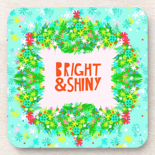 Bright & Shiny Wreath Coaster (Front)