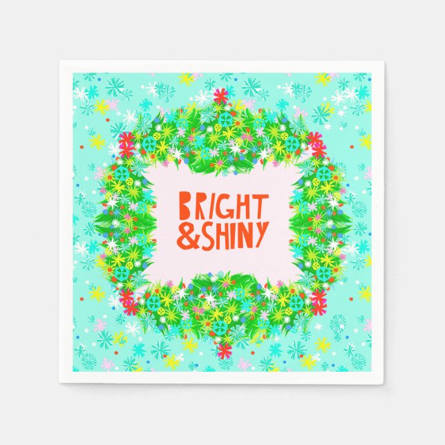 Bright & Shiny Wreath Napkin (Front)