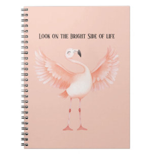 Bright Side of Life Pink Flamingo Notebook