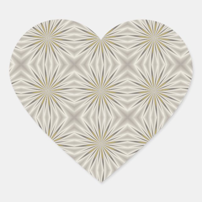 Bright Silver Christmas Stars Heart Sticker (Front)
